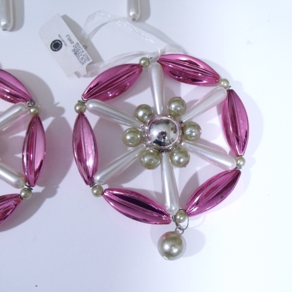 Martha Stewart Pink & White Beaded Ornaments - Picture 6 of 6